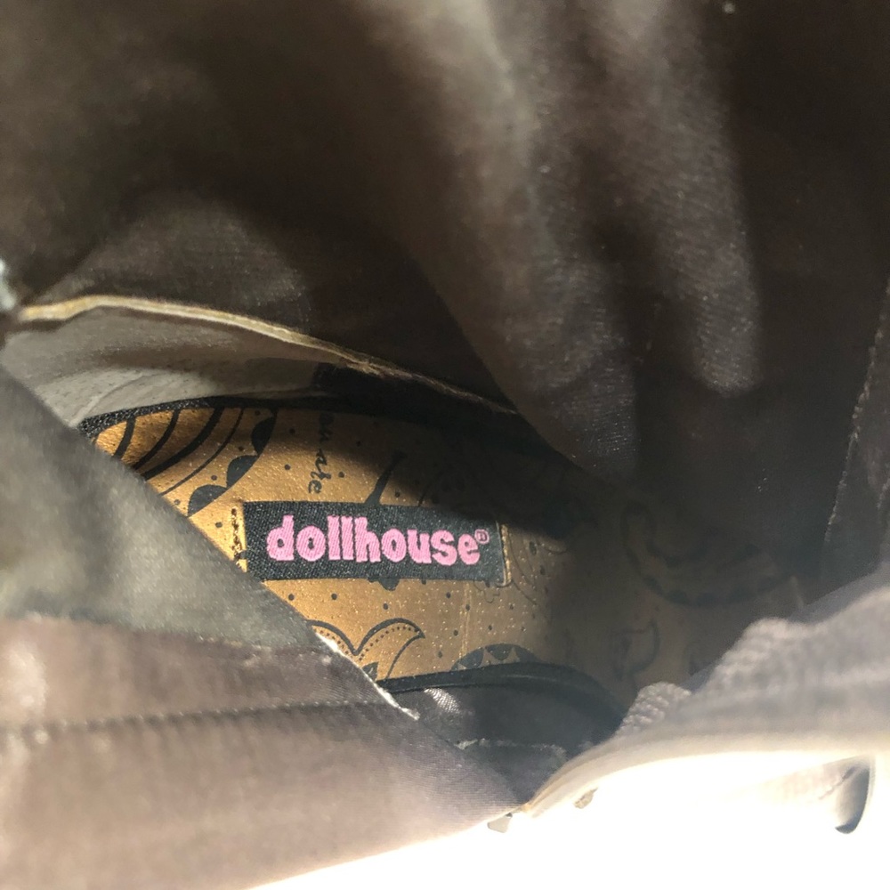 Dollhouse bootie, peep toe, stretch fabric, Sz 6.5 - Picture 7 of 10